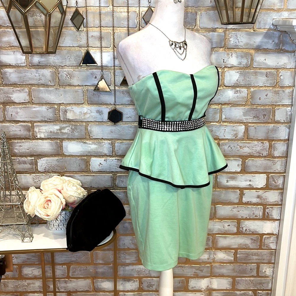 Mystic Sweet-ish Dish Mint Green Bodycon Mini Party Dress, Women’s Size Large - Picture 9 of 16